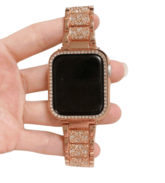 アップルウォッチバンド 細身バンド 表壳一体型｜ラインストーン 上品デザイン