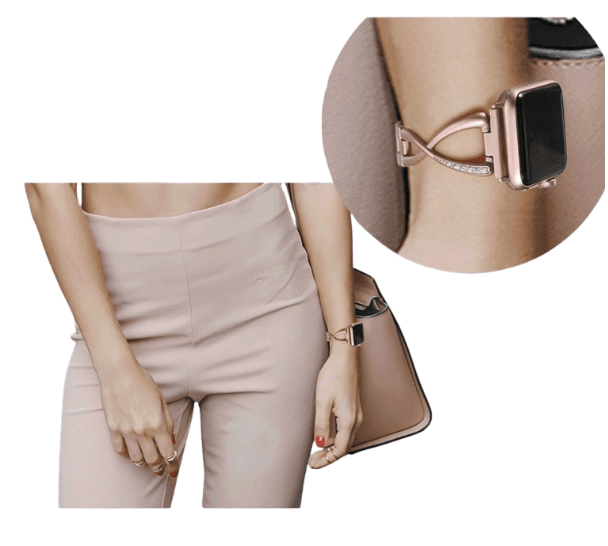 アップルウォッチバンド ラグジュアリー ローズゴールド クリスタルバンド