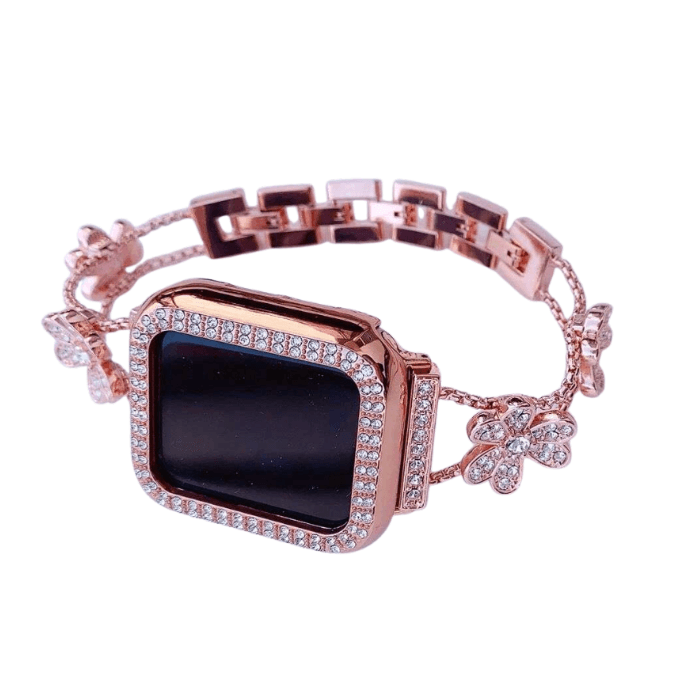 アップルウォッチバンド アップルウォッチ 花モチーフラインストーンバンド