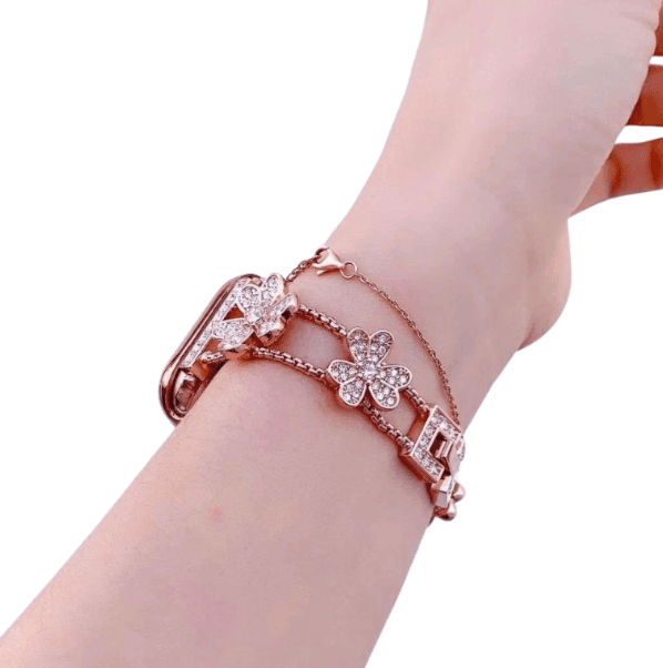 アップルウォッチバンド アップルウォッチ 花モチーフラインストーンバンド