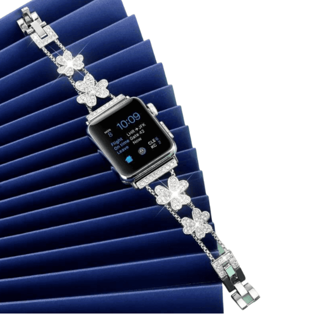 アップルウォッチバンド アップルウォッチ 花モチーフラインストーンバンド