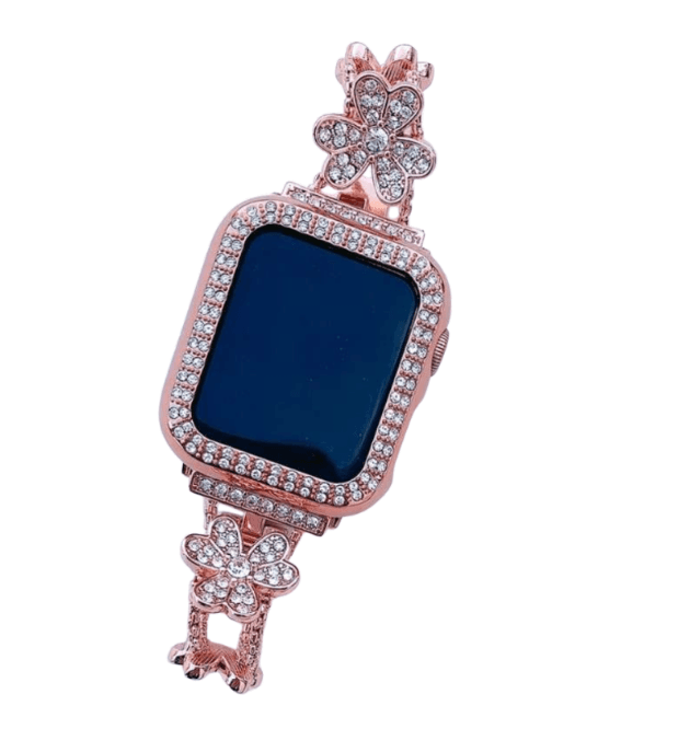 アップルウォッチバンド アップルウォッチ 花モチーフラインストーンバンド