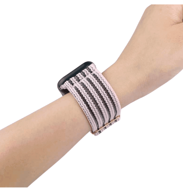 アップルウォッチバンド パステルストライプ編みソロループ