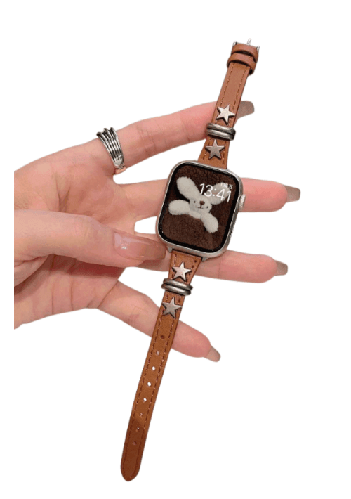 アップルウォッチバンド スターステッチ レザーウォッチバンド