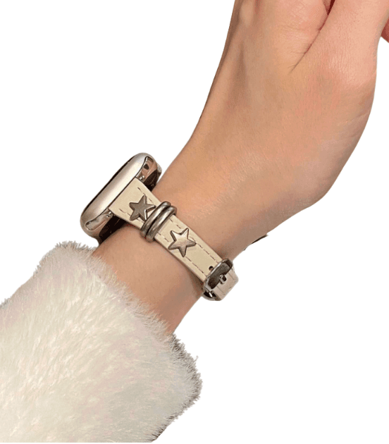 アップルウォッチバンド スターステッチ レザーウォッチバンド