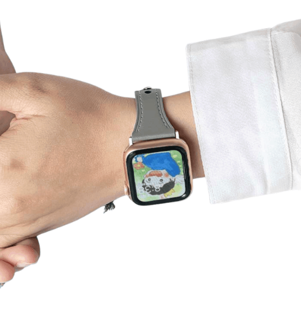 アップルウォッチバンド モダンシックな灰色レザーApple Watchバンド