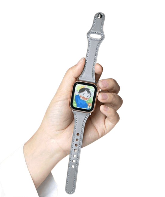 アップルウォッチバンド モダンシックな灰色レザーApple Watchバンド