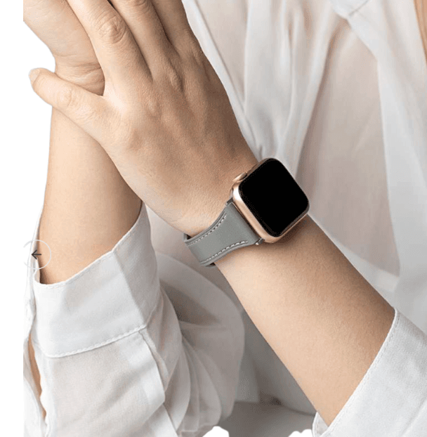 アップルウォッチバンド モダンシックな灰色レザーApple Watchバンド