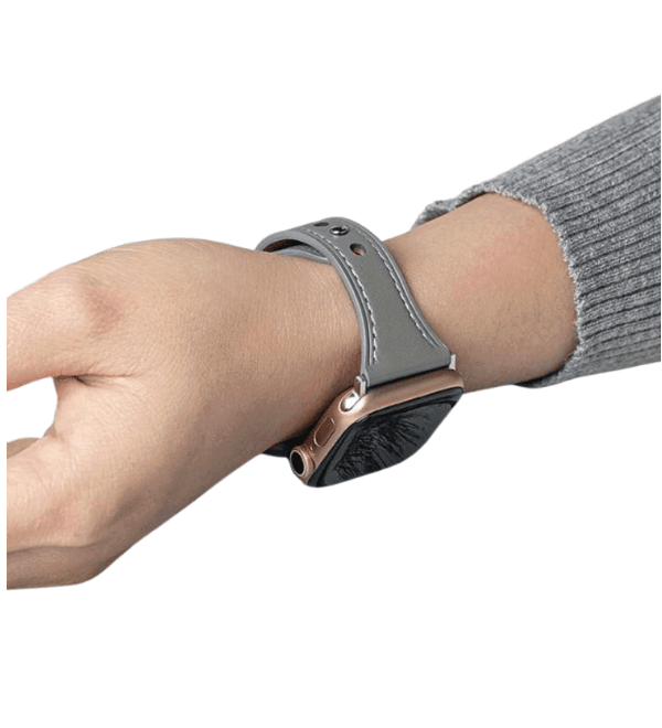 アップルウォッチバンド モダンシックな灰色レザーApple Watchバンド