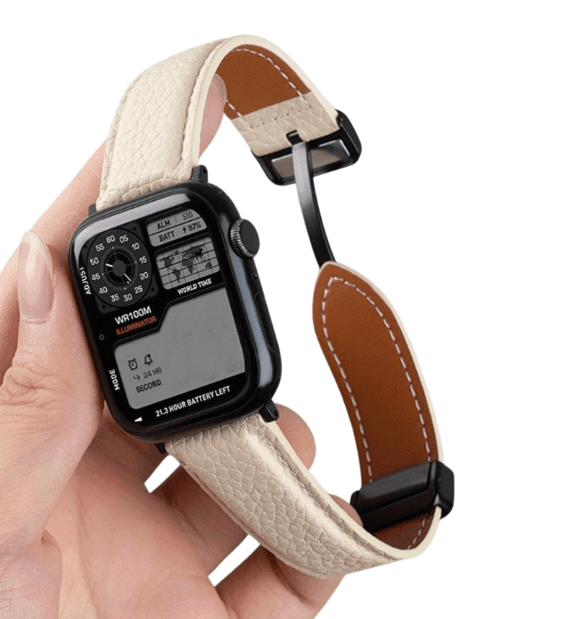 アップルウォッチバンド 本革 レザー 磁気吸着 高級デザイン
