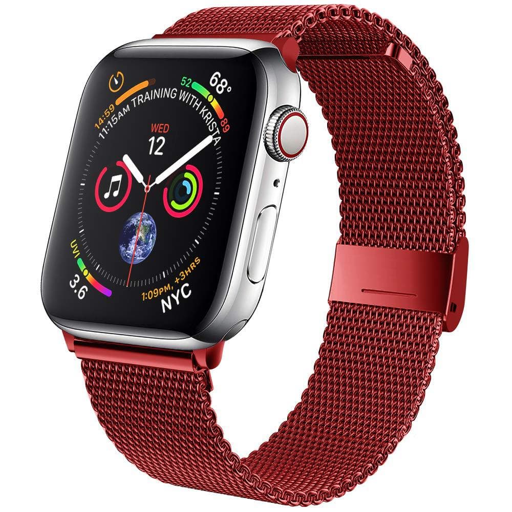 アップルウォッチバンド 磁石式留め具付きステンレスメッシュ編み込みバンド