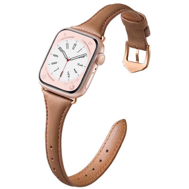 アップルウォッチバンドレザー 本革ステッチ細身バンド