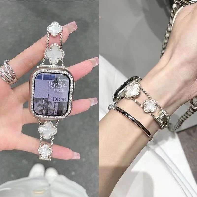 アップルウォッチバンド 高級感クローバーチェーン