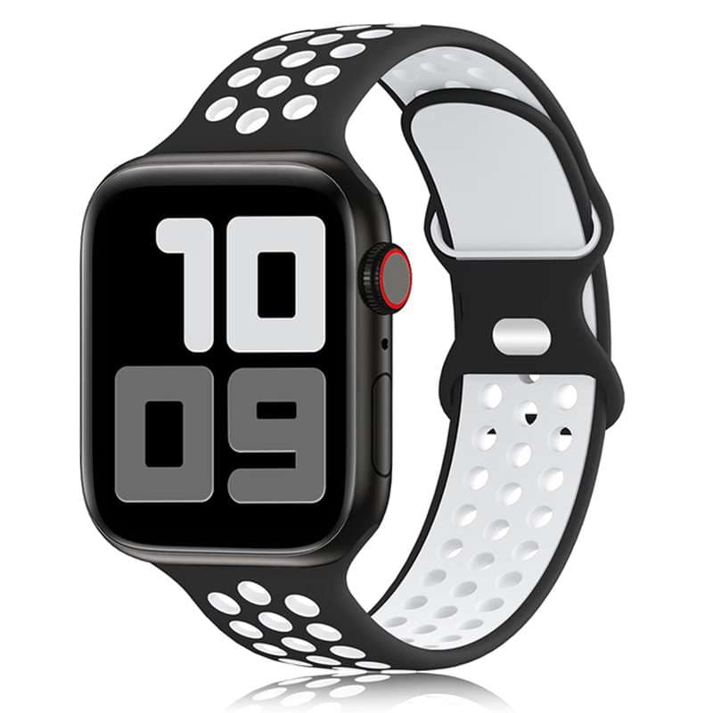 アップルウォッチバンド 通気性抜群穴あきシリコン運動用交換バンド
