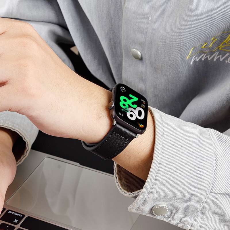 アップルウォッチバンド 本革ステッチ入りスマートウォッチバンド