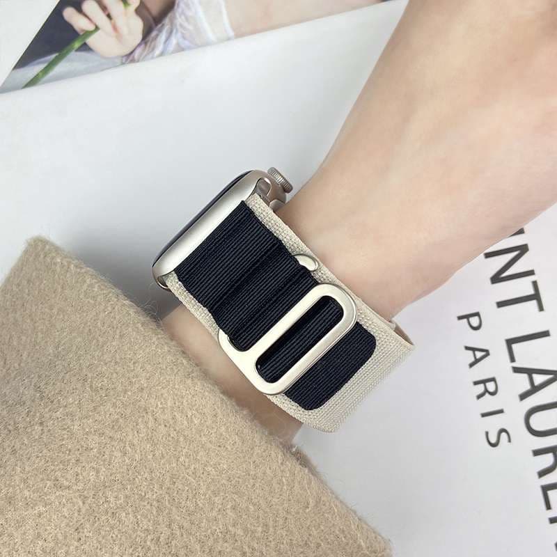 アップルウォッチバンド 軽量ナイロン編み込みスポーツバンド二重金具