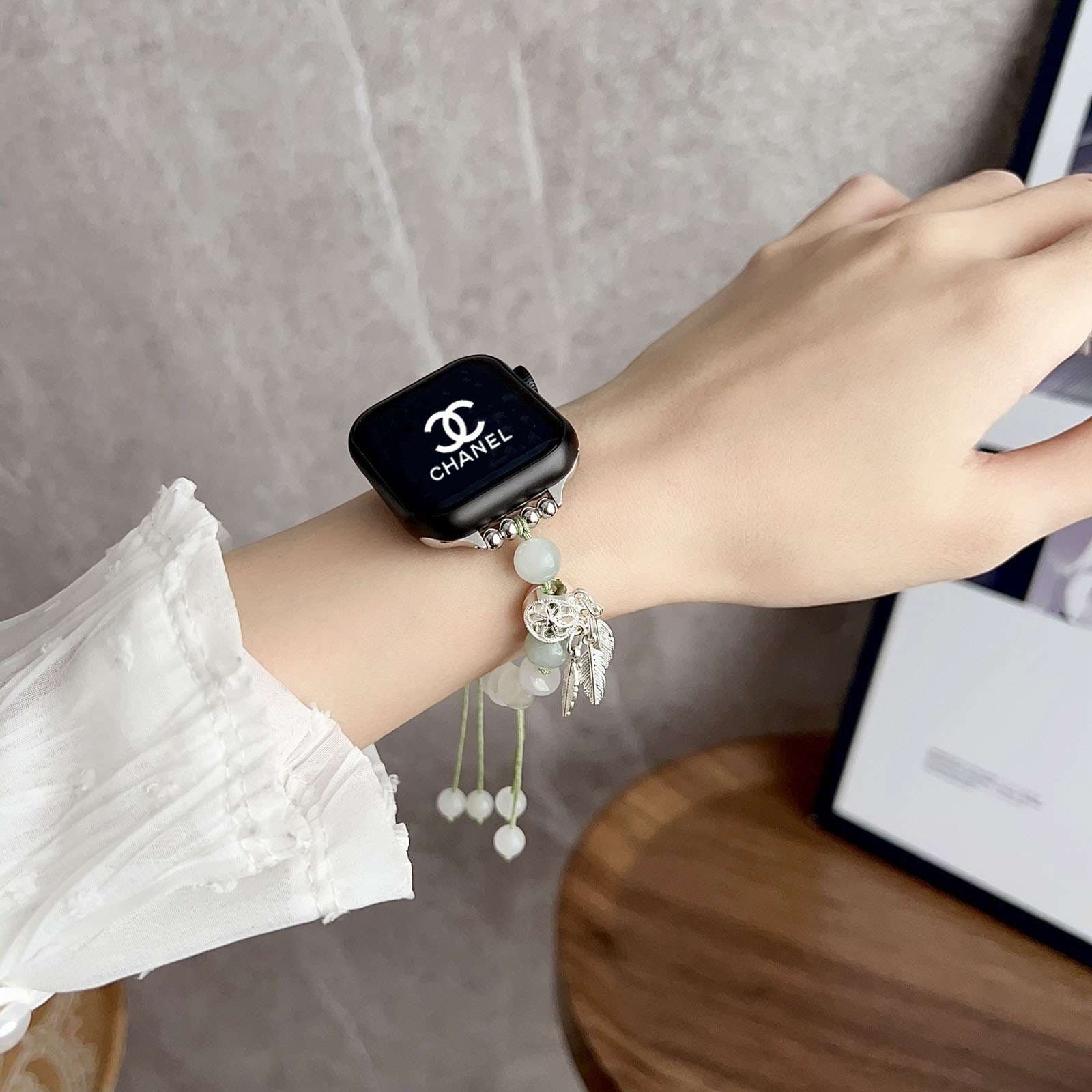 アップルウォッチバンド 蝶モチーフ ジェムストーンバンド