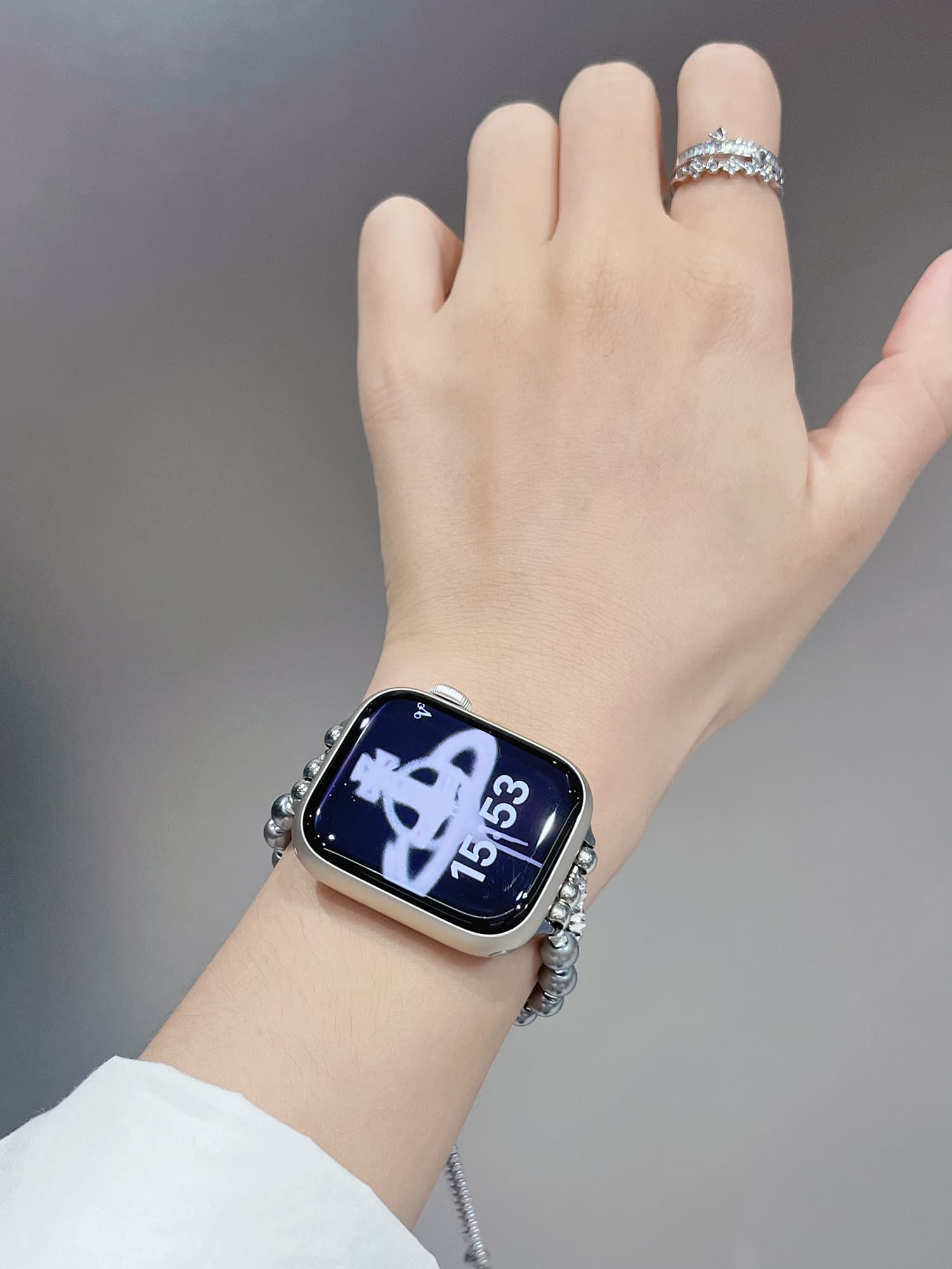 アップルウォッチバンド 煌めきビーズステンレスバンド