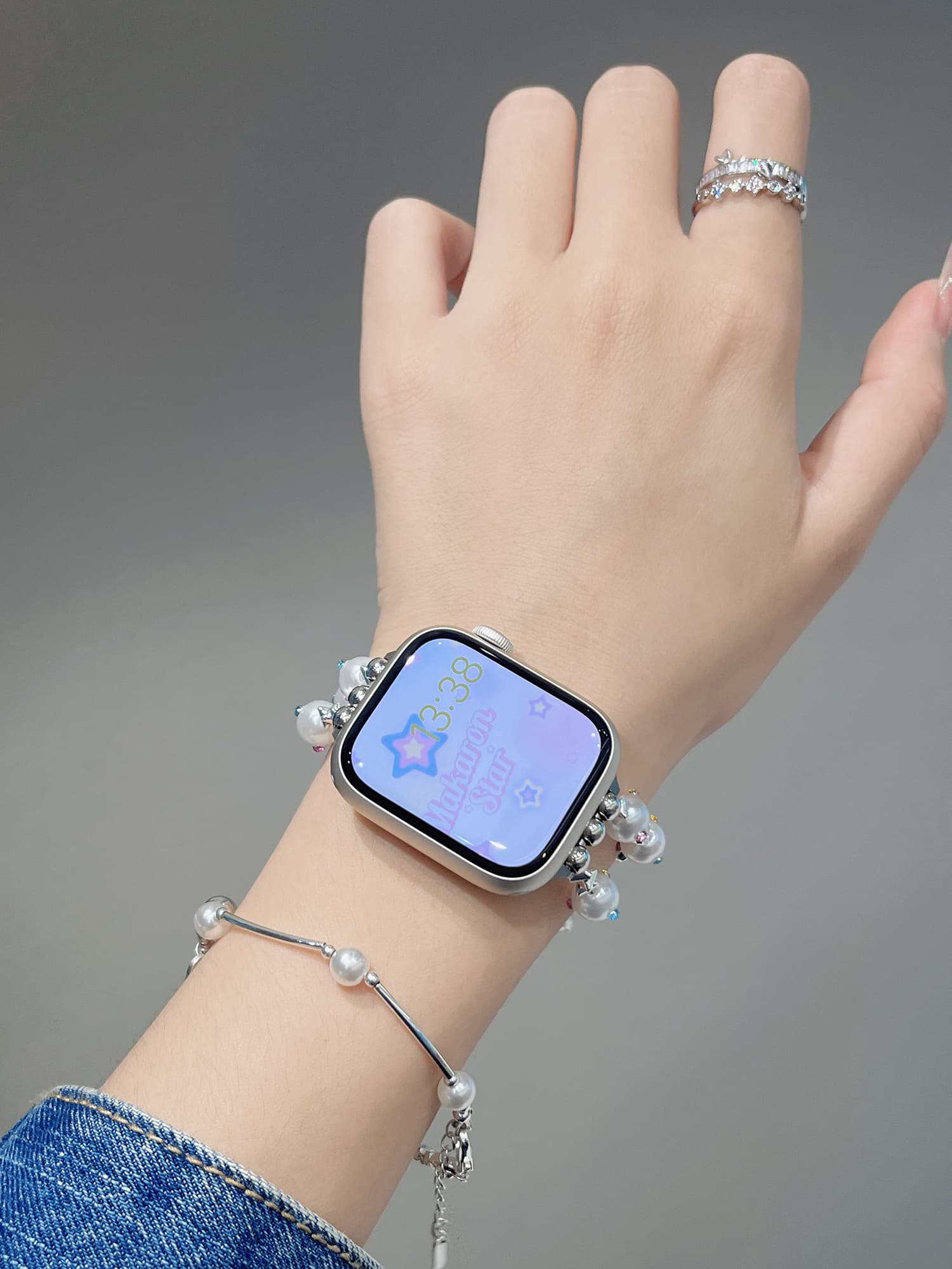 アップルウォッチバンド 宝石パールブレスレットバンド