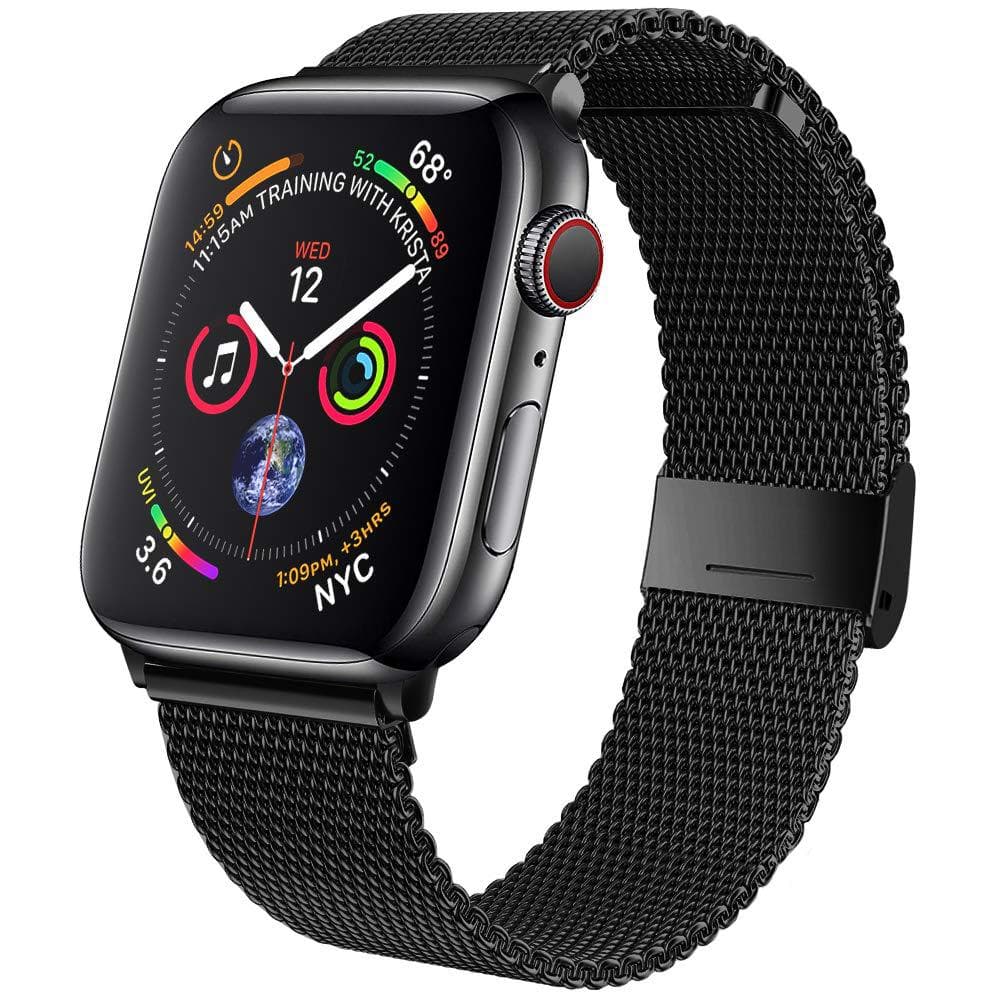 アップルウォッチバンド 磁石式留め具付きステンレスメッシュ編み込みバンド