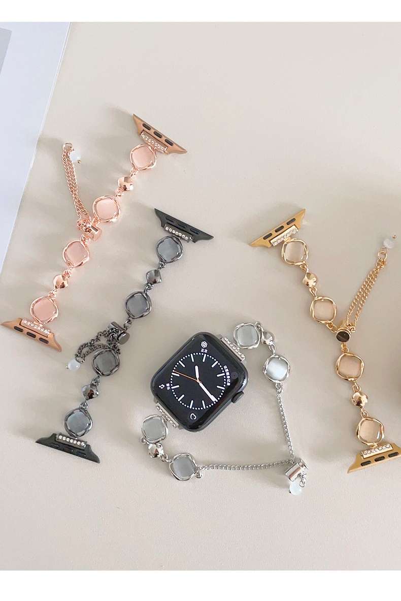 アップルウォッチバンド 宝石チャーム付きブレスレット型バンド