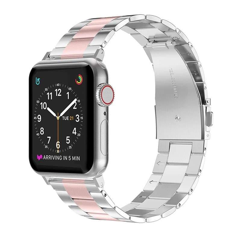 アップルウォッチバンド ツートーンステンレス超薄型Appleウォッチバンド