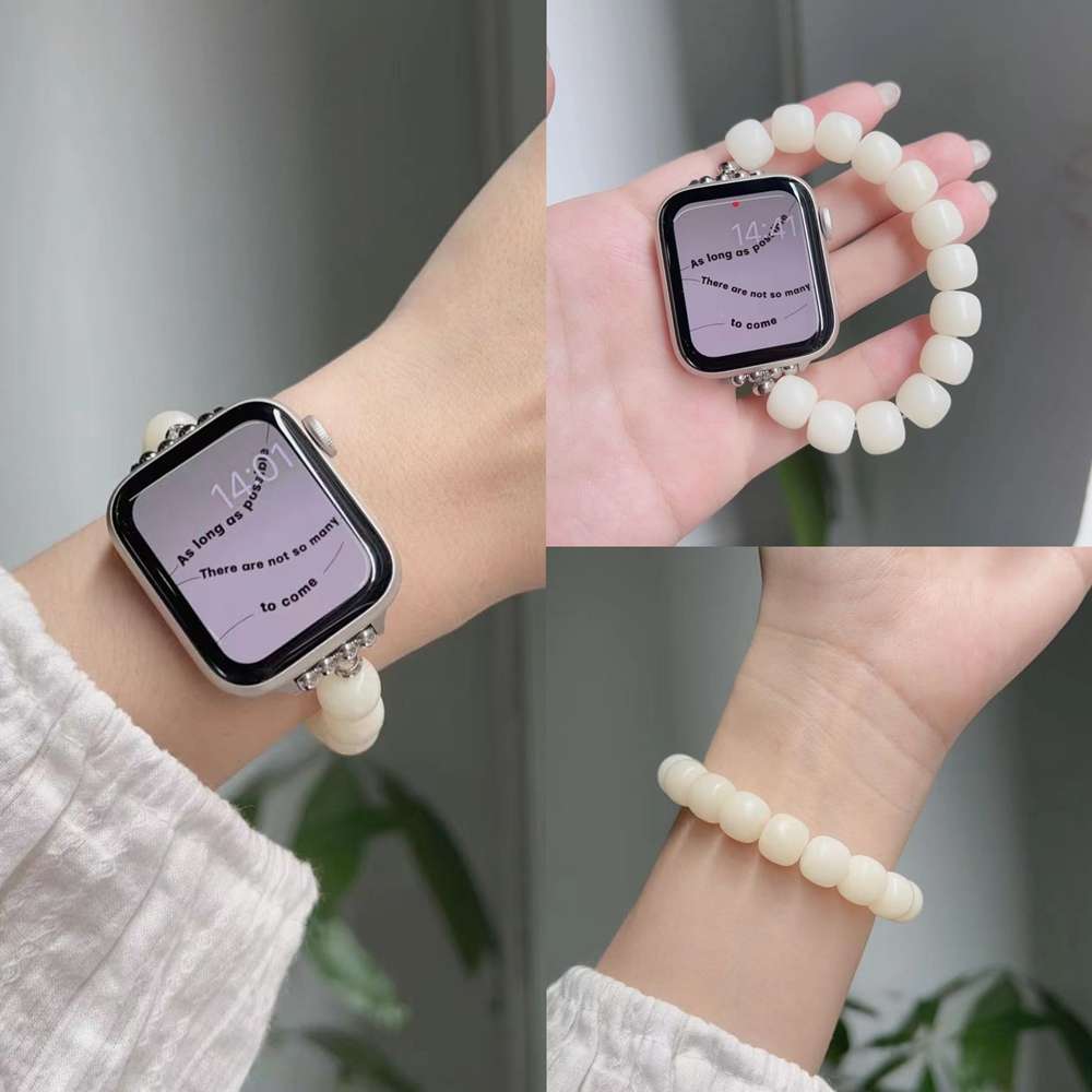 アップルウォッチバンド 天然石ビーズ調エレガントブレスレットバンド