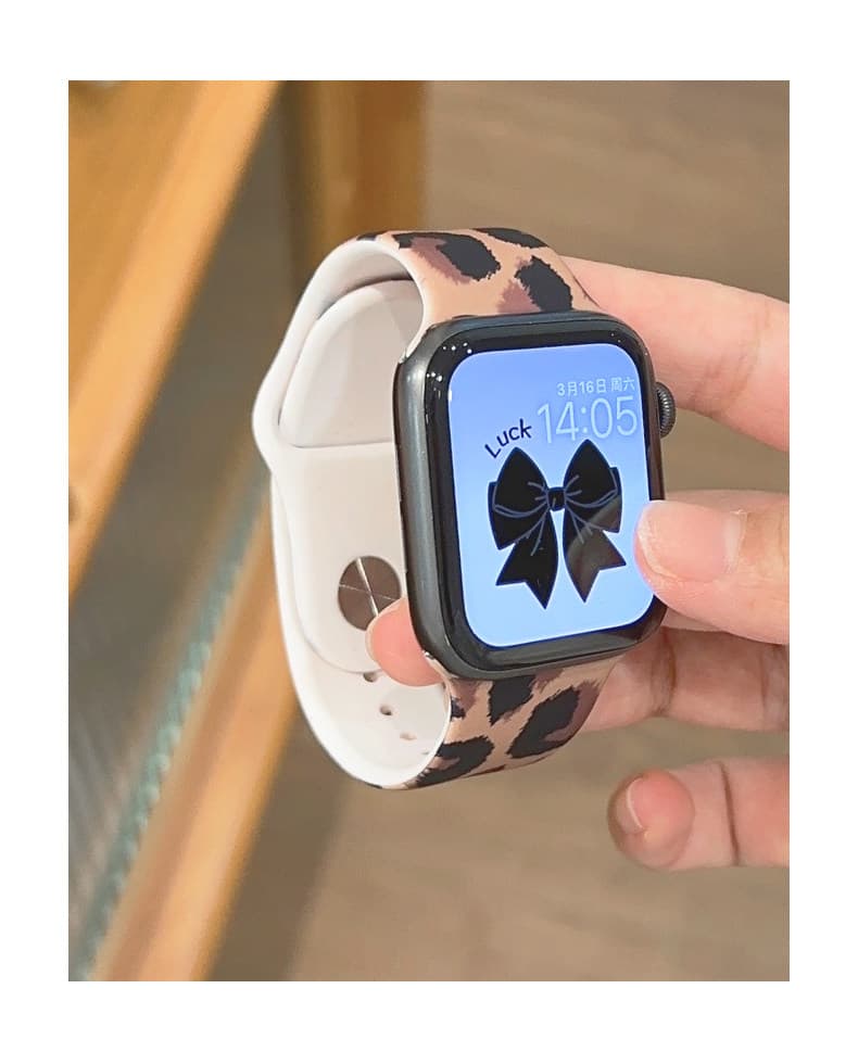 豹柄デザインシリコン製アップルウォッチバンド