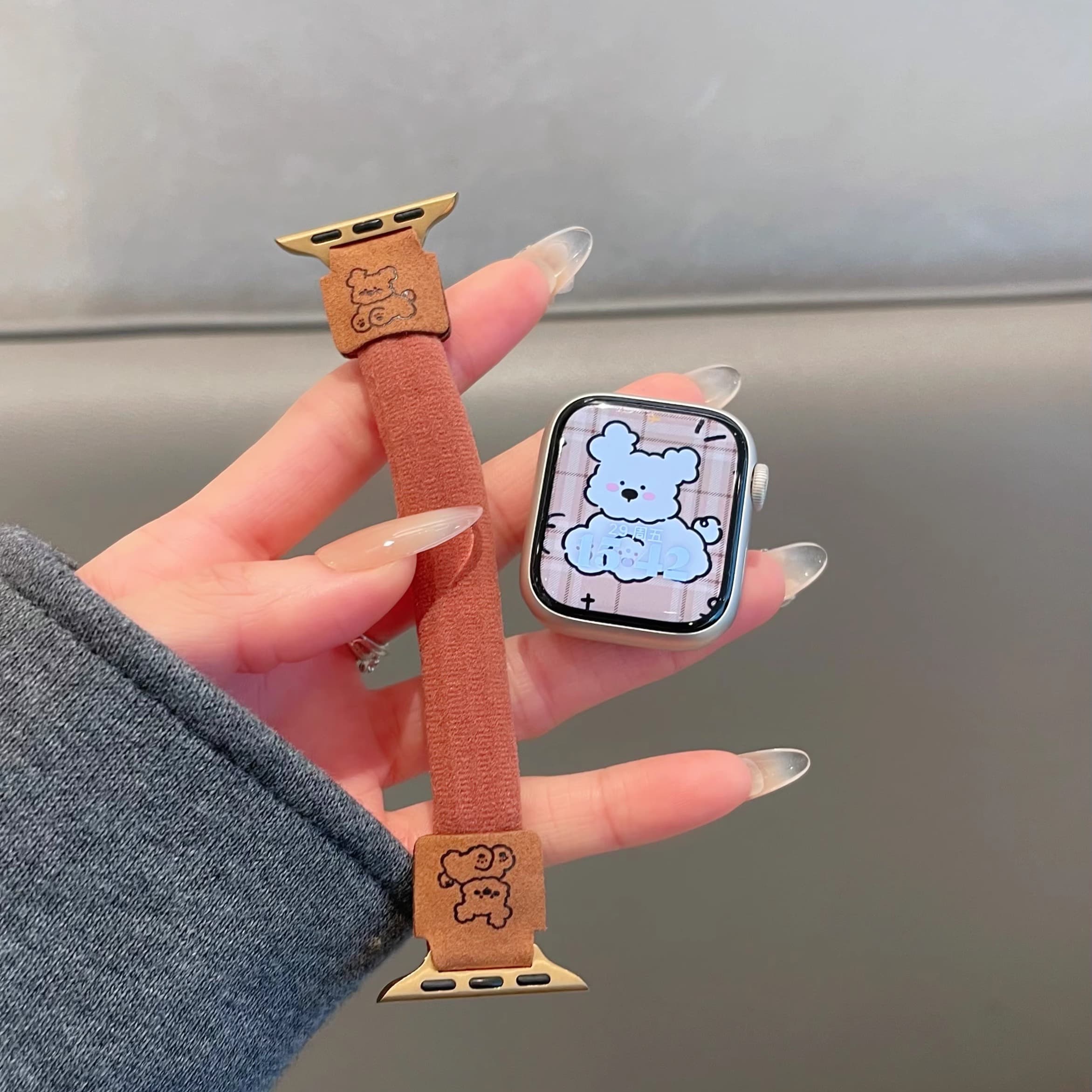 アップルウォッチバンド くまモチーフ 布製バンド