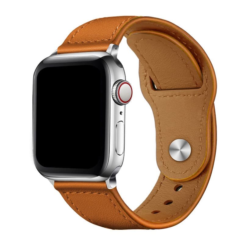 アップルウォッチバンド 本革一体型ボタン式時計替えバンド