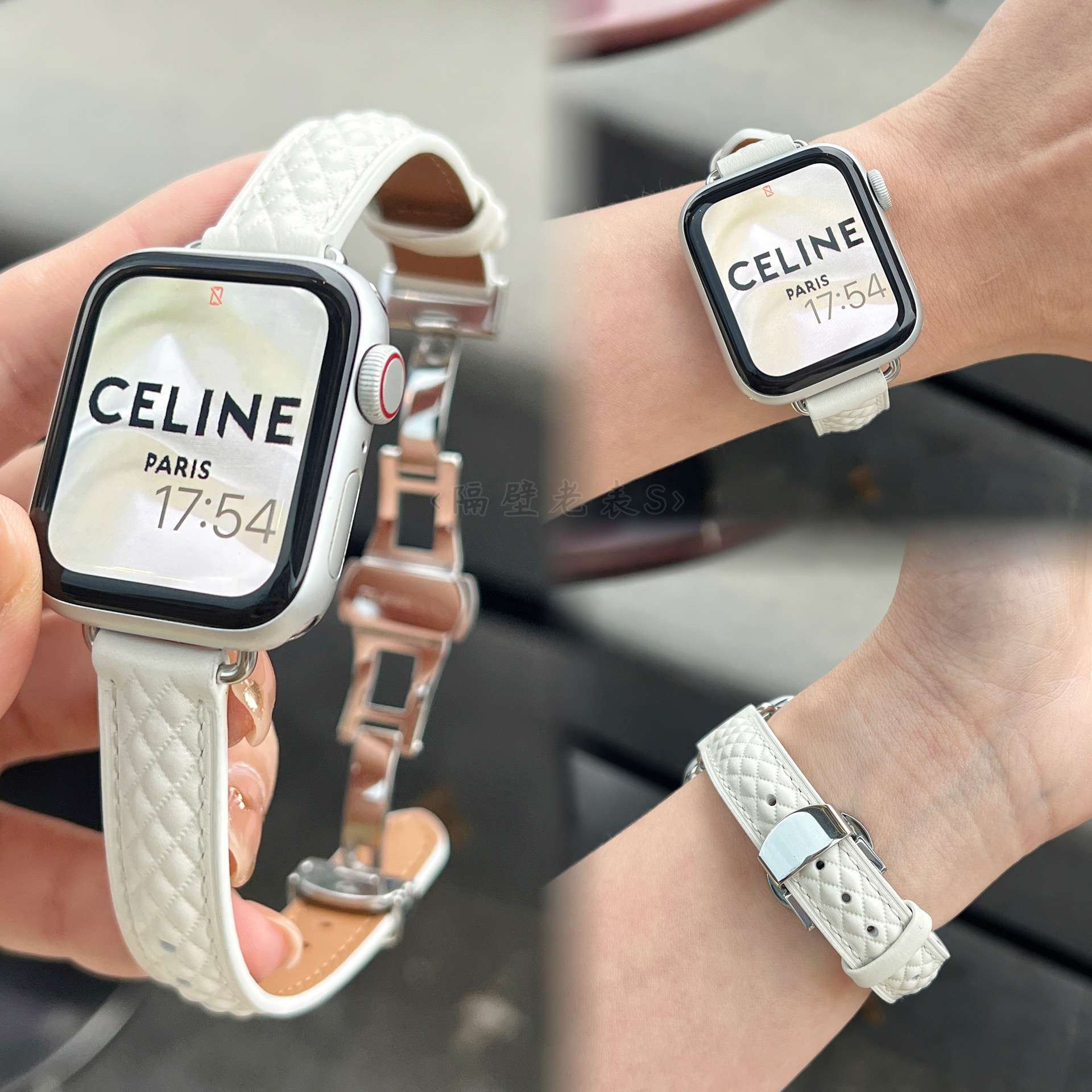 アップルウォッチバンド CELINE キルティングレザーバンド