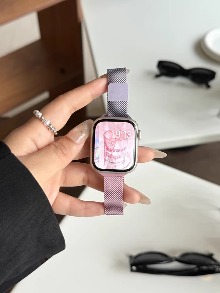 アップルウォッチバンド メッシュ編み込みステンレスバンド
