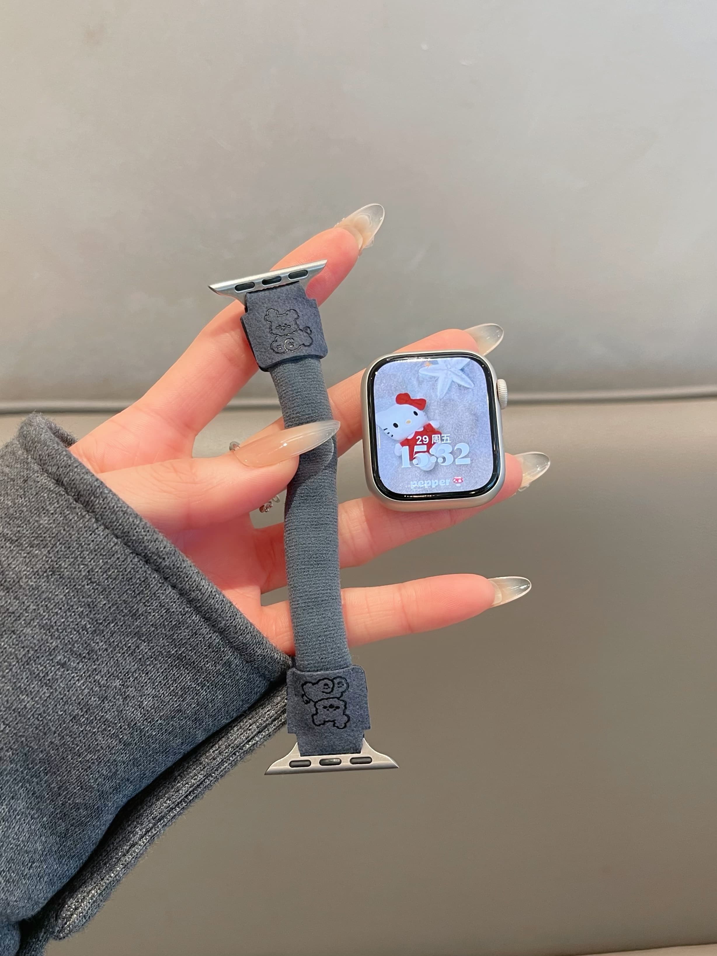 アップルウォッチバンド くまモチーフ 布製バンド