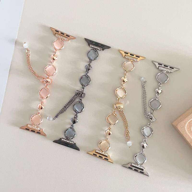 アップルウォッチバンド 宝石チャーム付きブレスレット型バンド