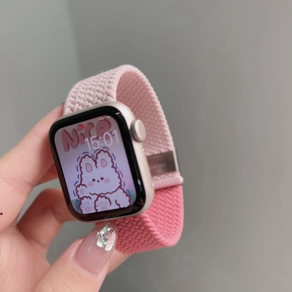 アップルウォッチバンド 編み込みスタイル伸縮性ウォッチバンド