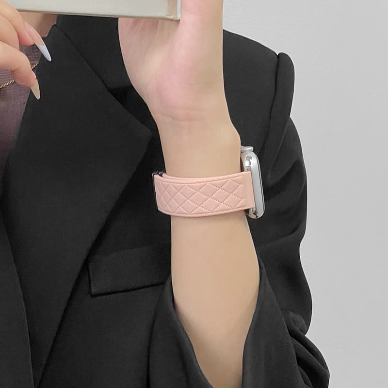 アップルウォッチバンド アップルウォッチバンド 菱形キルティングレザーバンド