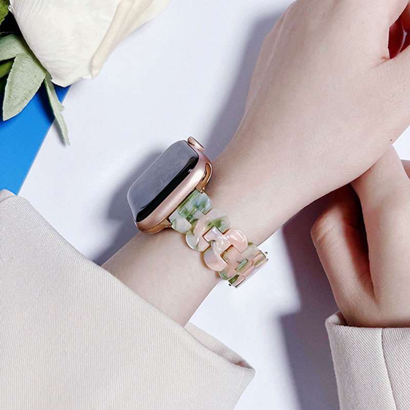 アップルウォッチバンド 天然石樹脂製スマートウォッチバンド
