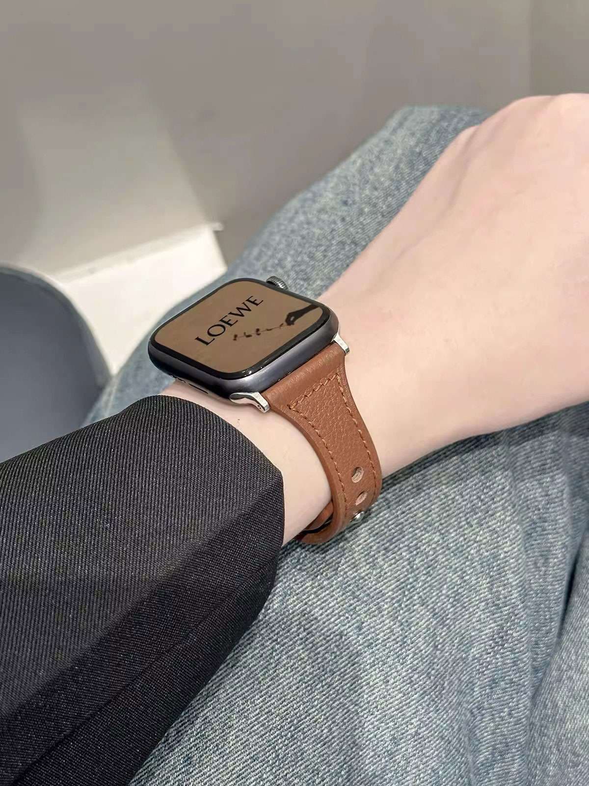 アップルウォッチバンド 本革シンプル一本ベルト替えバンド