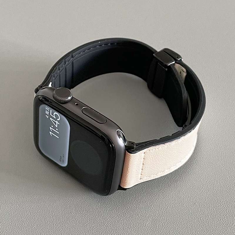 アップルウォッチバンド 革製マグネット式スマートウォッチバンド