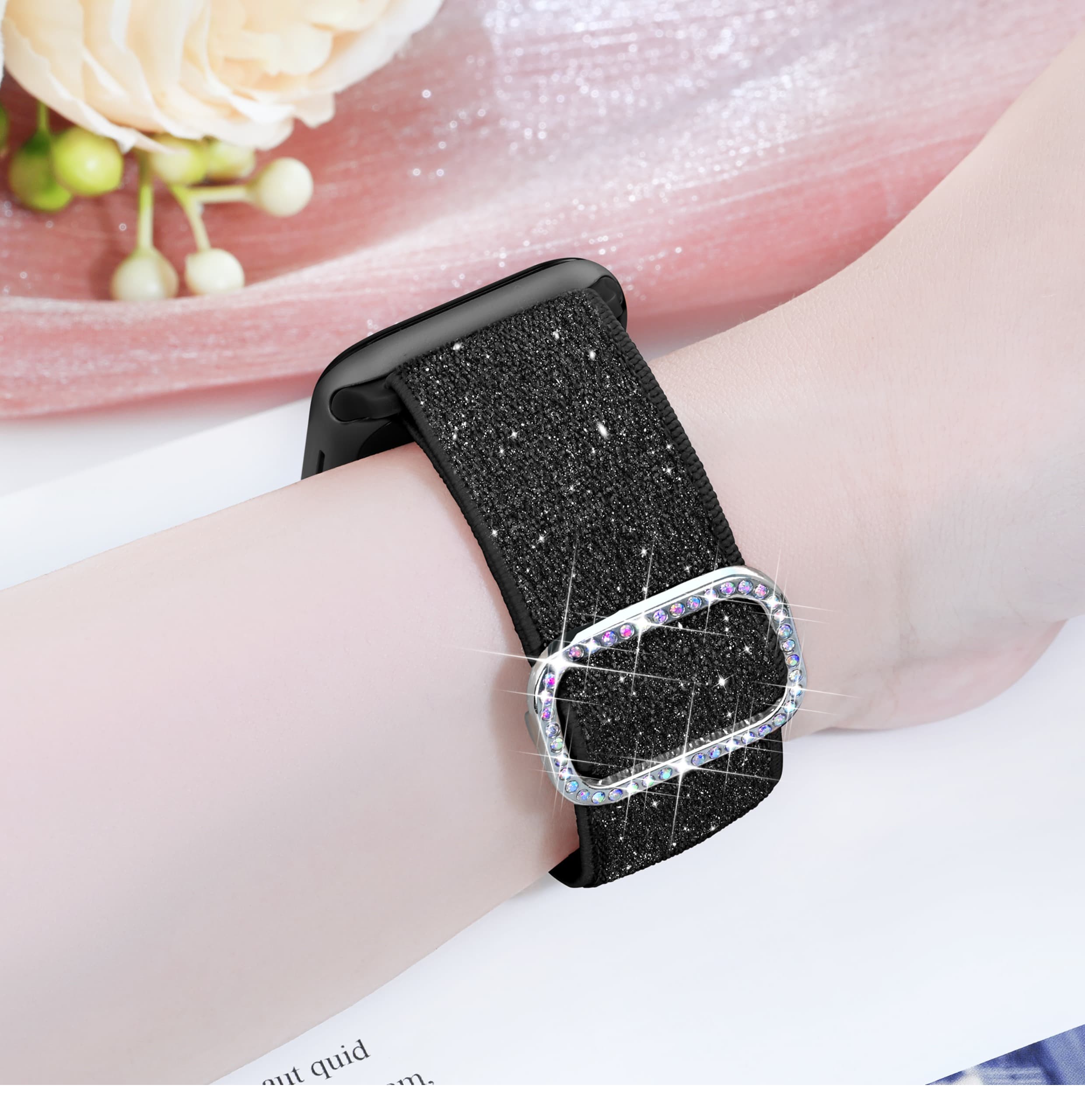 アップルウォッチバンド アップルウォッチバンド キラめき宝石バックル織りベルト