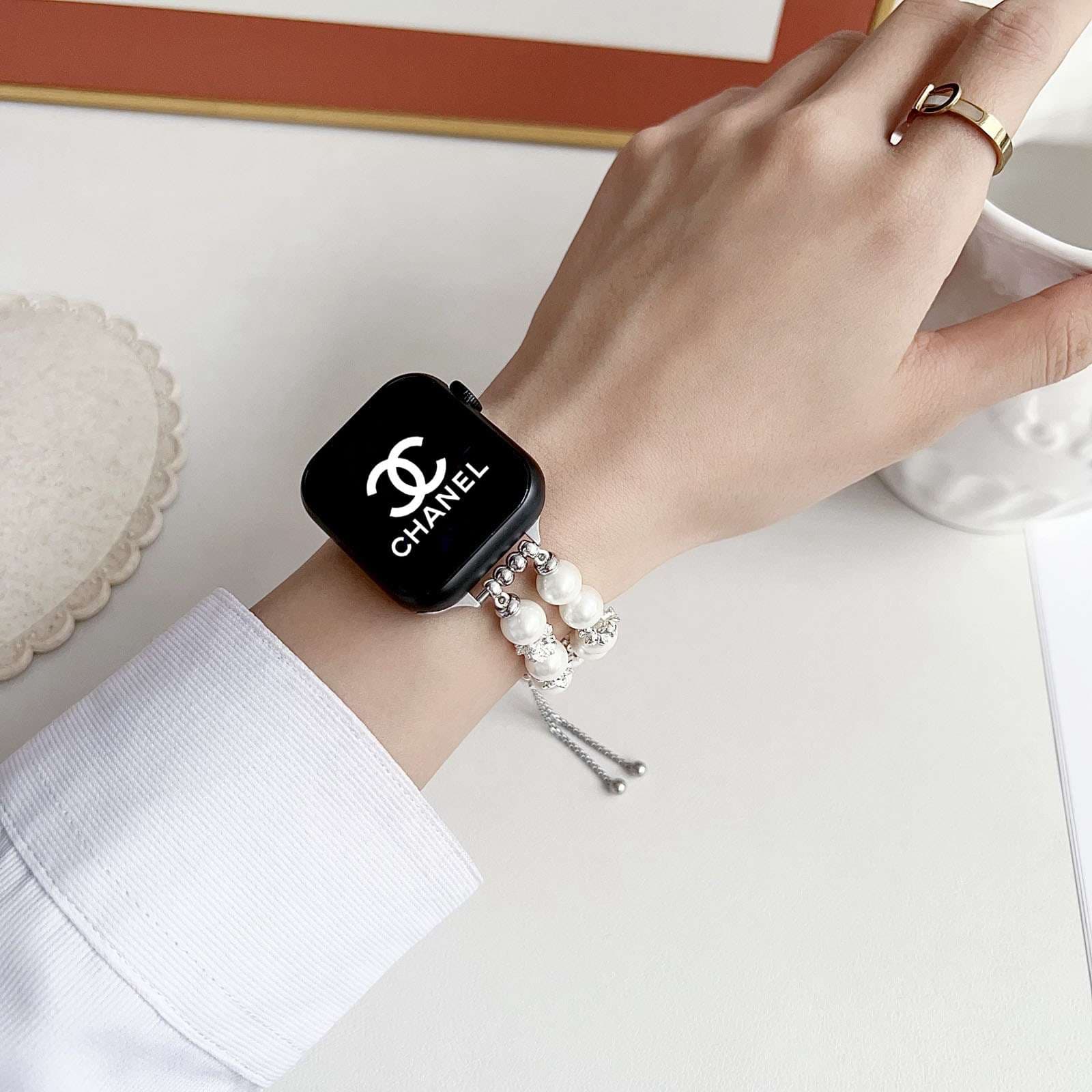 アップルウォッチバンド パール装飾スマートウォッチバンド