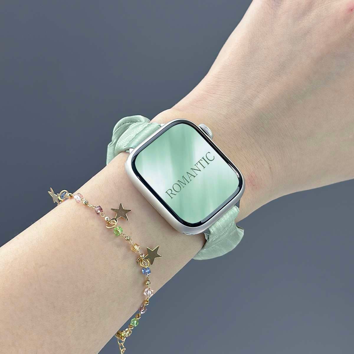 アップルウォッチバンド ロマンチック スクランチースマートウォッチバンド