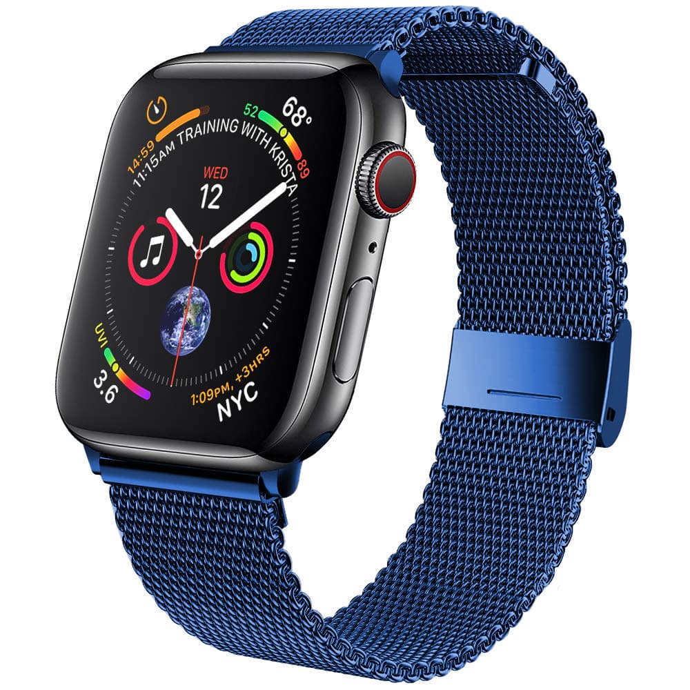 アップルウォッチバンド 磁石式留め具付きステンレスメッシュ編み込みバンド