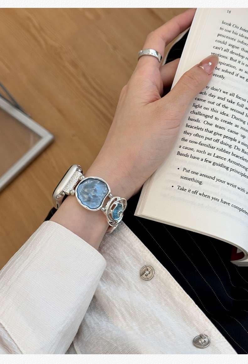 アップルウォッチバンド 高級感漂うローズクリスタルスマートウォッチバンド