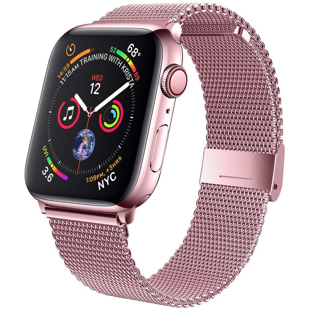 アップルウォッチバンド 磁石式留め具付きステンレスメッシュ編み込みバンド
