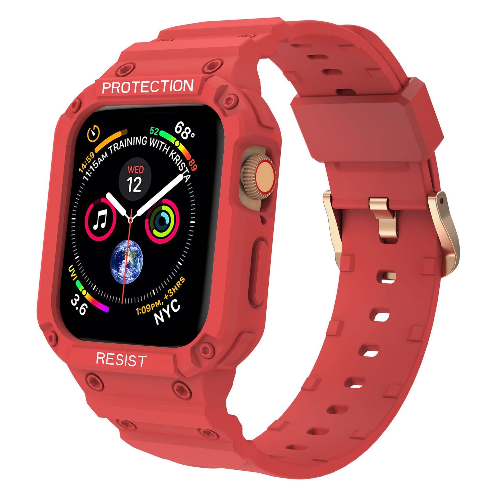 アップルウォッチバンド 頑丈プロテクター一体型スポーツバンド