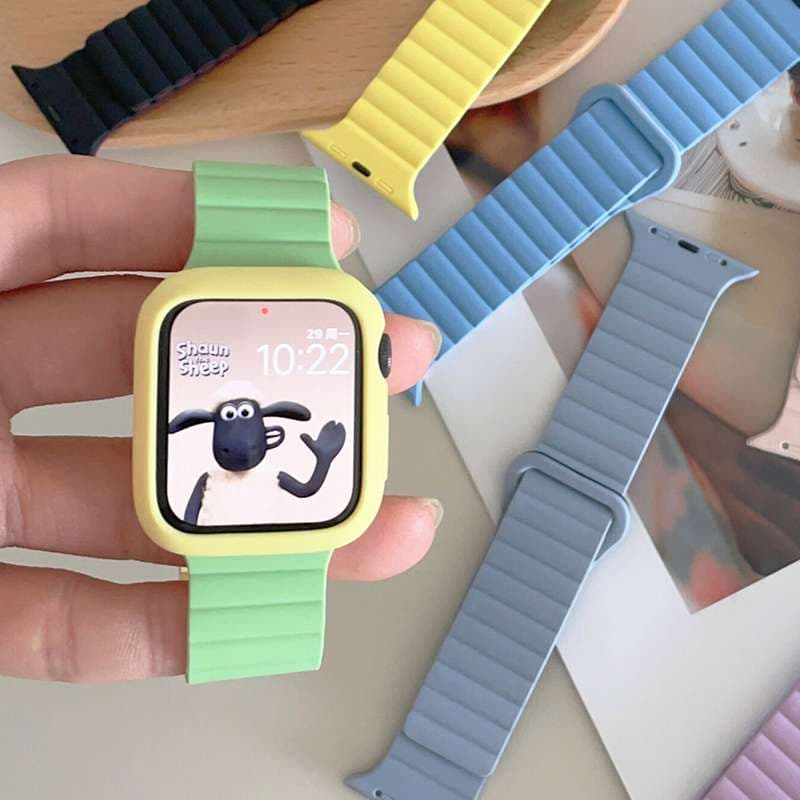 アップルウォッチバンド シリコン製リブ加工スマートウォッチバンド