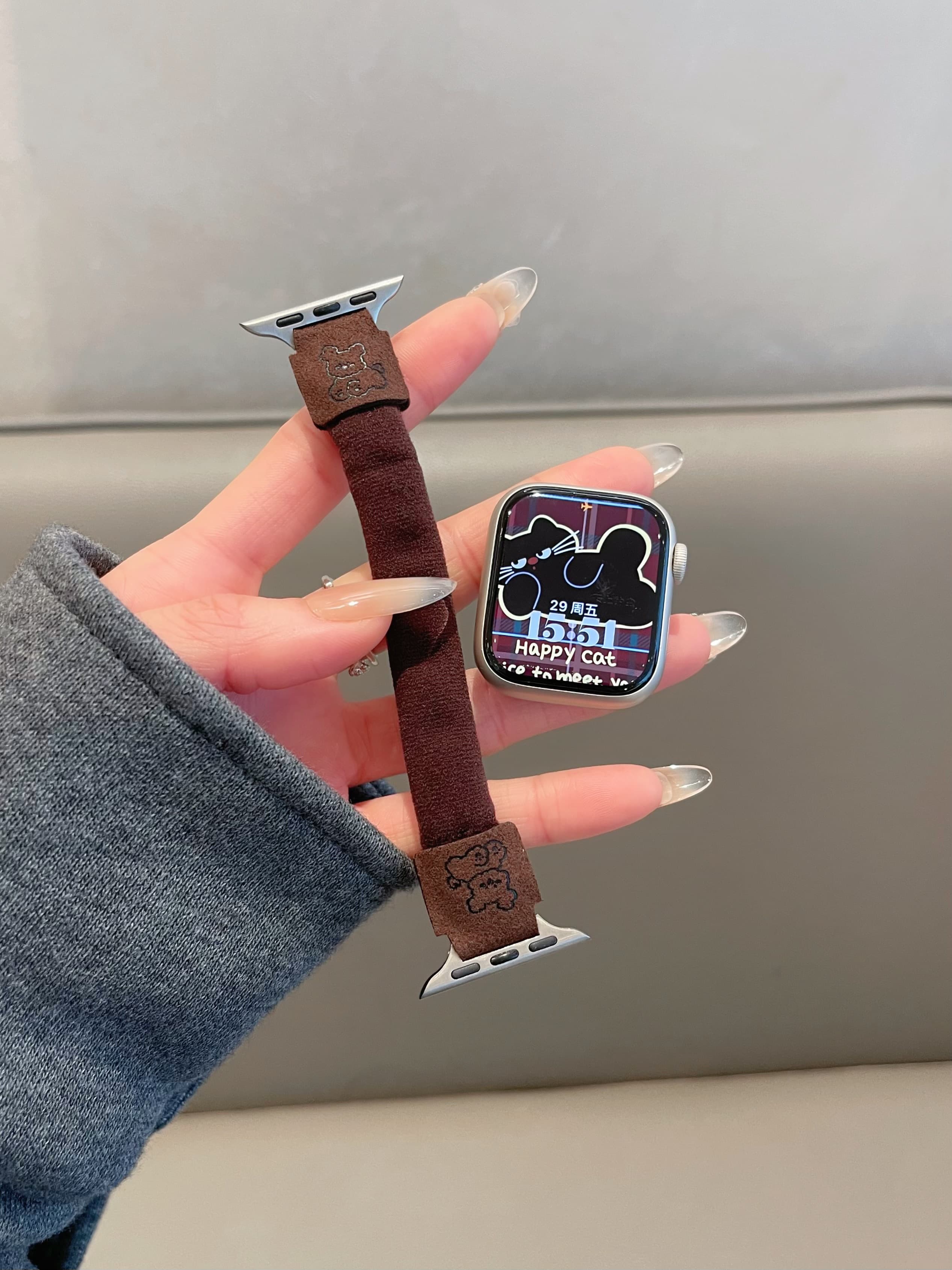 アップルウォッチバンド くまモチーフ 布製バンド