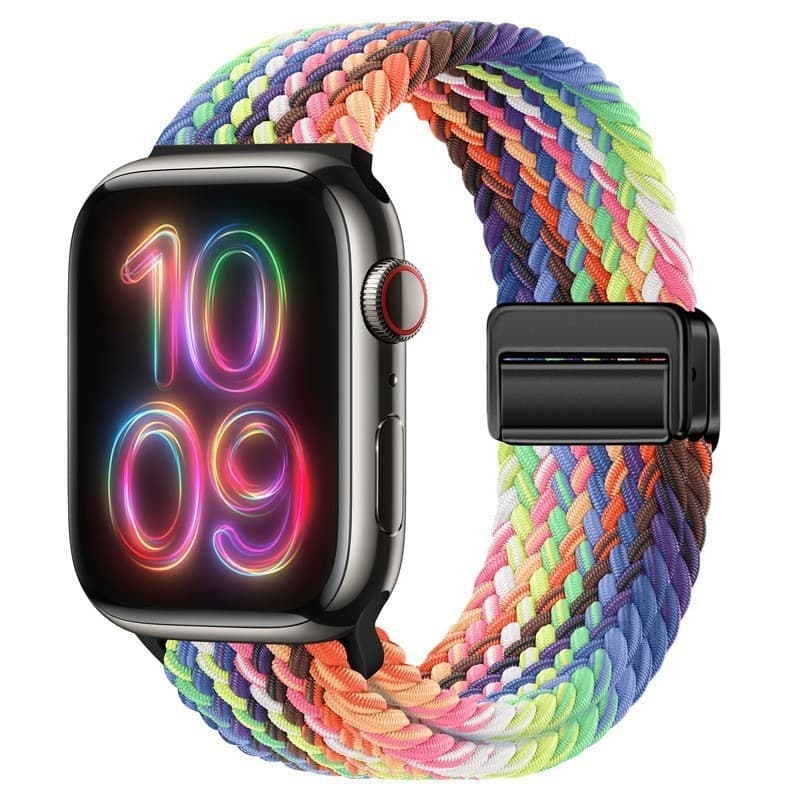 アップルウォッチバンド 編み込みデザイン伸縮素材ソロループバンド