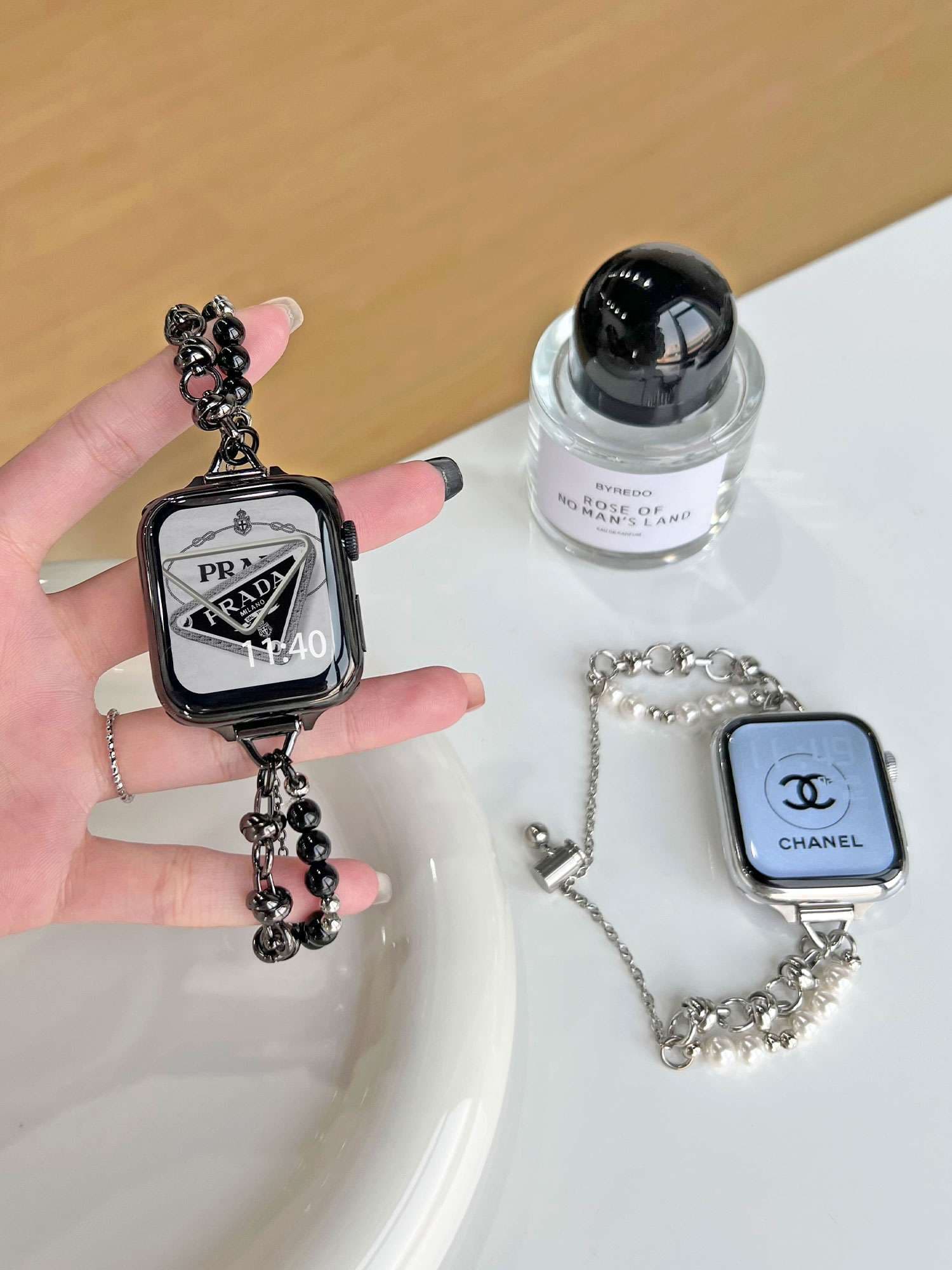 アップルウォッチバンド パールチャームApple Watchバンド